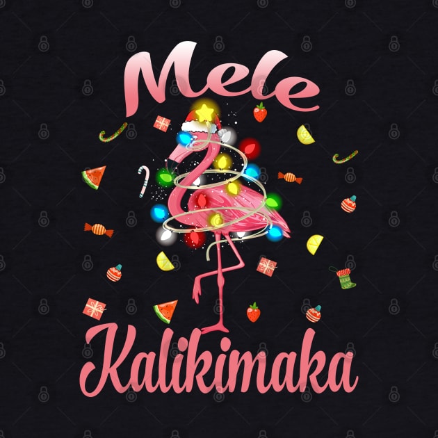 Mele Kalikimaka Tropical Hawaiian Christmas Flamingo by intelus